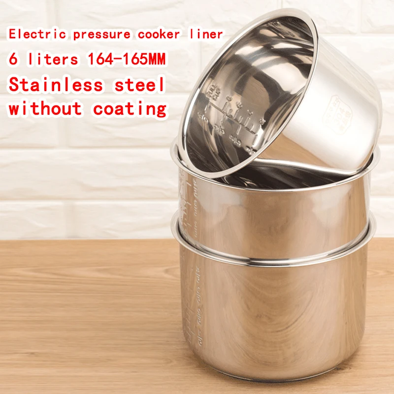 6 Liters 165Electric Pressure Cooker Liner Stainless Steel 304 Food Grade Multi-Bowl Soup Porridge Pot Bile Cooker Accessories
6 Liters 165Electric Pressure Cooker Liner Stainless Steel 304 Food Grade Multi-Bowl Soup Porridge Pot Bile Cooker Accessories