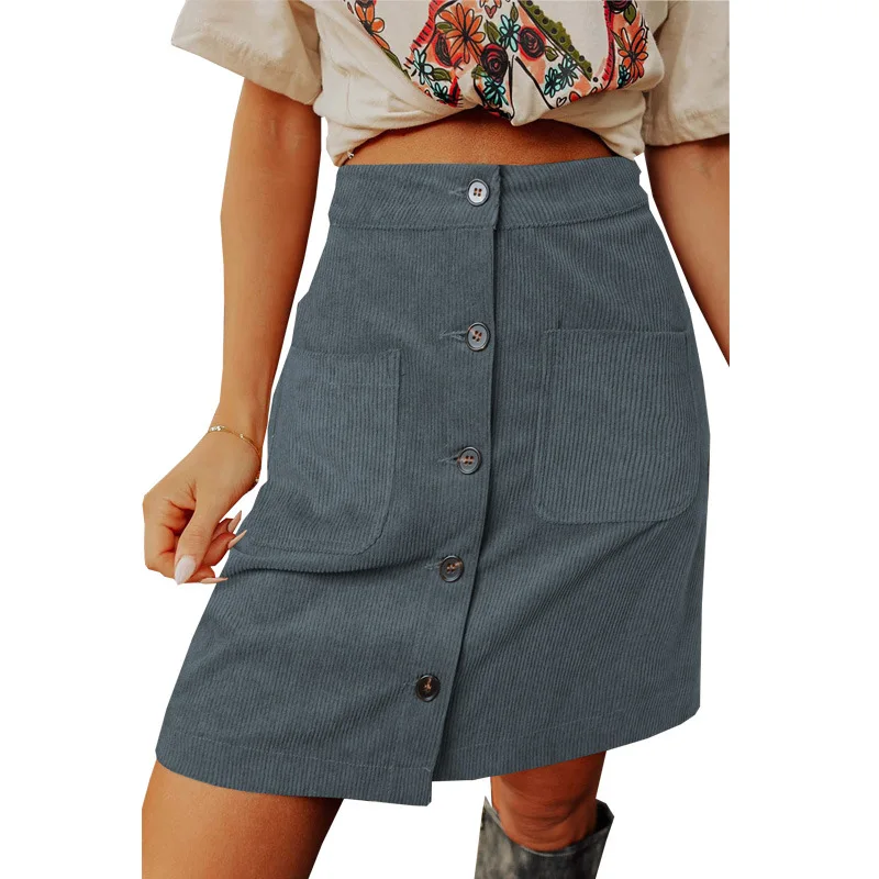 Corduroy Button Skirts Autumn Winter Women High Waist Pocket A-Line Mini Skirt Y2k Vintage A-line Preppy Style All-match Skirts
Corduroy Button Skirts Autumn Winter Women High Waist Pocket A-Line Mini Skirt Y2k Vintage A-line Preppy Style All-match Skirts