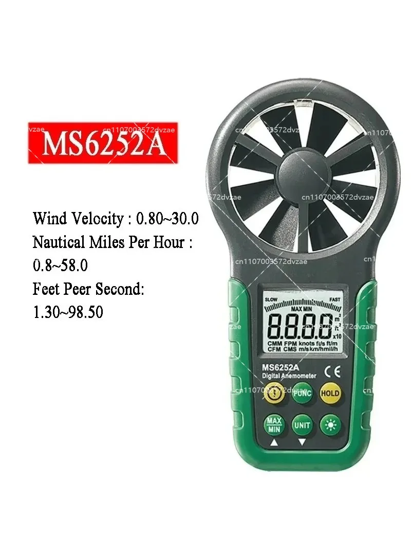 MS6252A MS6252B Digital Anemometer Wind Speed Meter Air Volume Ambient Temperature Humidity Tester with USB Interface
MS6252A MS6252B Digital Anemometer Wind Speed Meter Air Volume Ambient Temperature Humidity Tester with USB Interface
