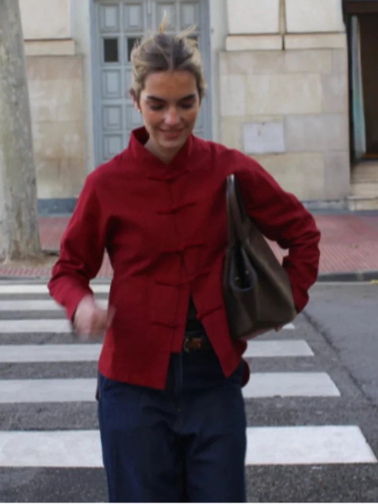Elegant Lady Solid Chinese Style Linen Jackets Frog Button Long Sleeve Mandarin Collar Traditional Retro Coats Casual Daily Wear
Elegant Lady Solid Chinese Style Linen Jackets Frog Button Long Sleeve Mandarin Collar Traditional Retro Coats Casual Daily Wear