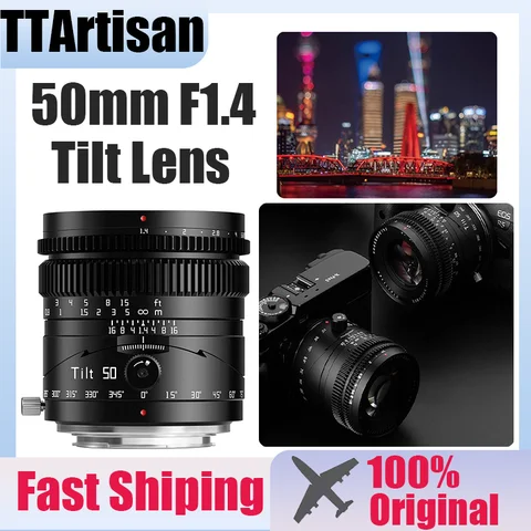 TTartisan 50mm F1.4 Tilt Lens Full Frame MF Manual Focus Camera Portrait Lens Custom Shift Lens For Sony Canon Nikon Fuji Camera