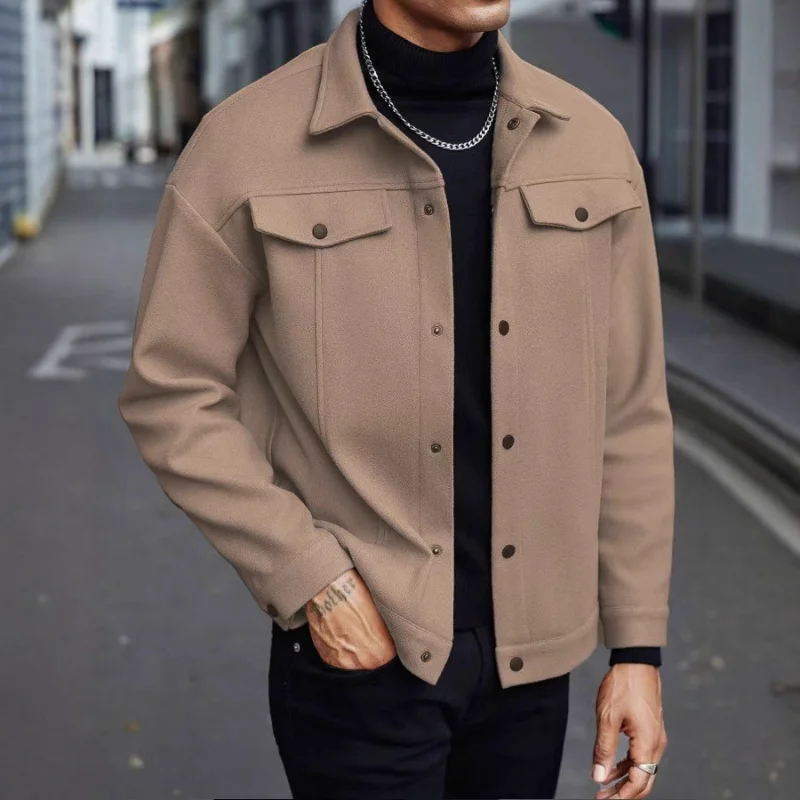 Solid Color Fashion Casual Versatile Jacket Autumn Winter New Daily Minimalist Button Fake Pocket Design Men Outerwear
Solid Color Fashion Casual Versatile Jacket Autumn Winter New Daily Minimalist Button Fake Pocket Design Men Outerwear