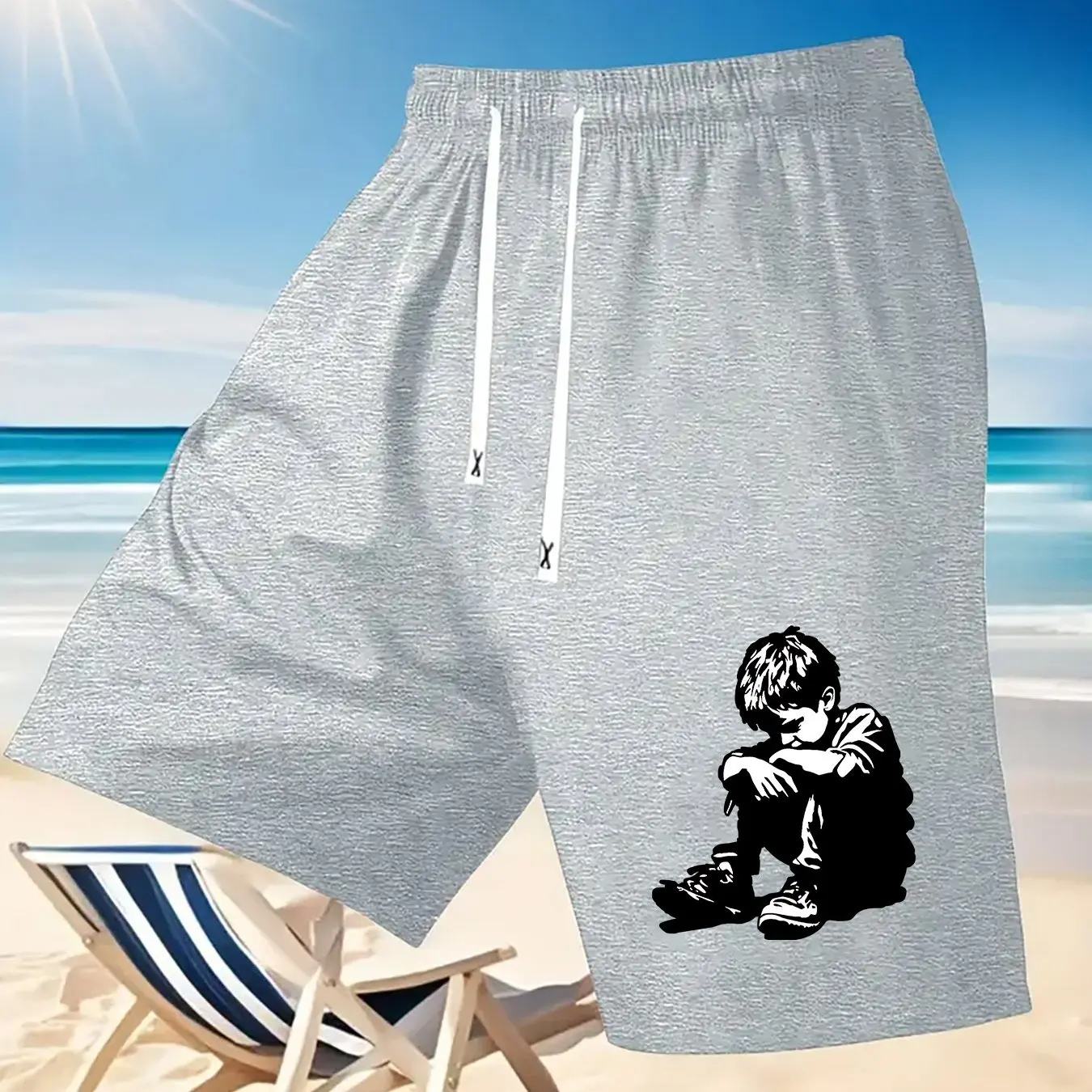 Men's Shorts with A Lonely Teenage Print, Featuring A Waistband and Pockets, Summer Street Fashion Shorts
Men's Shorts with A Lonely Teenage Print, Featuring A Waistband and Pockets, Summer Street Fashion Shorts