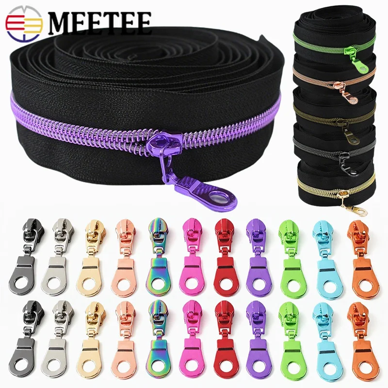 2/5M 5# Nylon Zipper Tape with Zippers Sliders Clothing Decoration Zip Backpack Closure Zips Repair Kit DIY Sewing Accessories
2/5M 5# Nylon Zipper Tape with Zippers Sliders Clothing Decoration Zip Backpack Closure Zips Repair Kit DIY Sewing Accessories