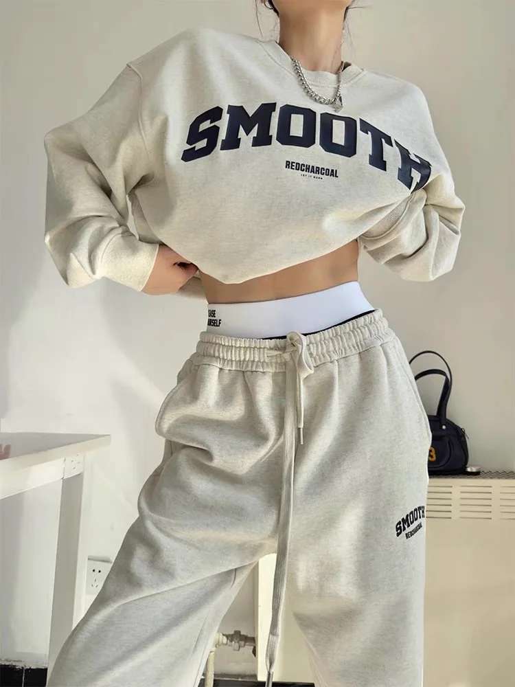 Spring Autumn Hoodie Tracksuit Two-piece Set Women Printing Pullovers Sweatshirt+Elastic Waist Drawstring Wide Leg Pants Outfit
Spring Autumn Hoodie Tracksuit Two-piece Set Women Printing Pullovers Sweatshirt+Elastic Waist Drawstring Wide Leg Pants Outfit
