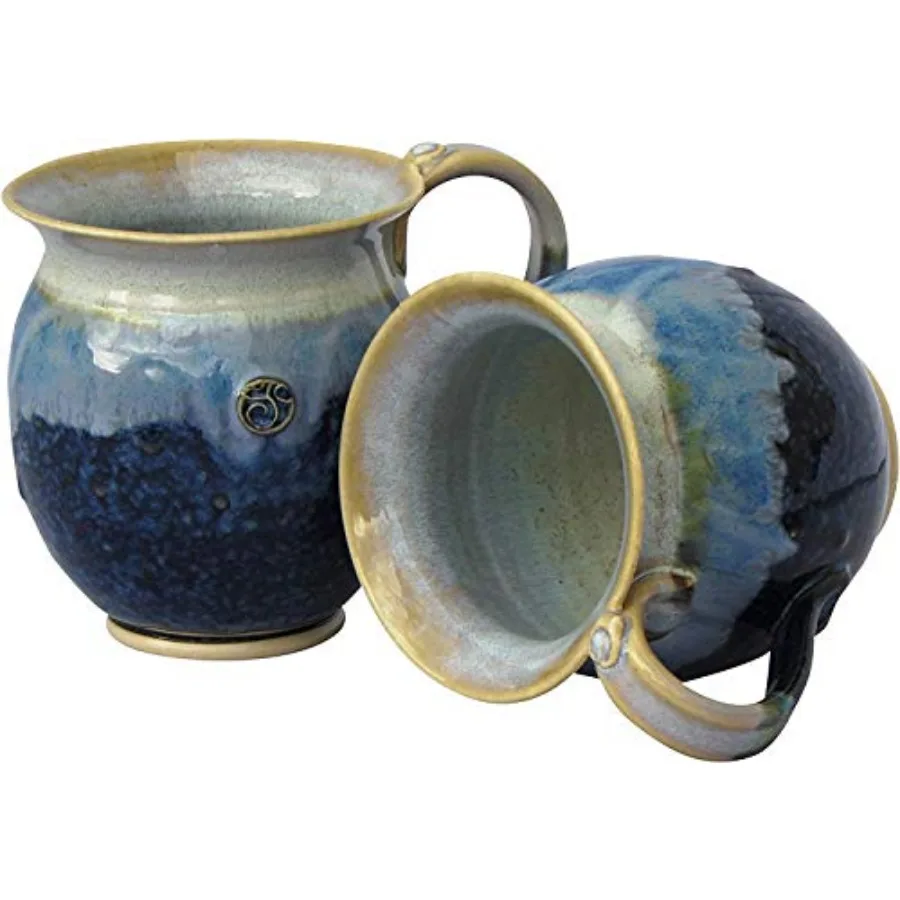Handmade Irish Coffee and Tea Mugs. Set of Two Blue Hand-Thrown Cups 300ml
Handmade Irish Coffee and Tea Mugs. Set of Two Blue Hand-Thrown Cups 300ml