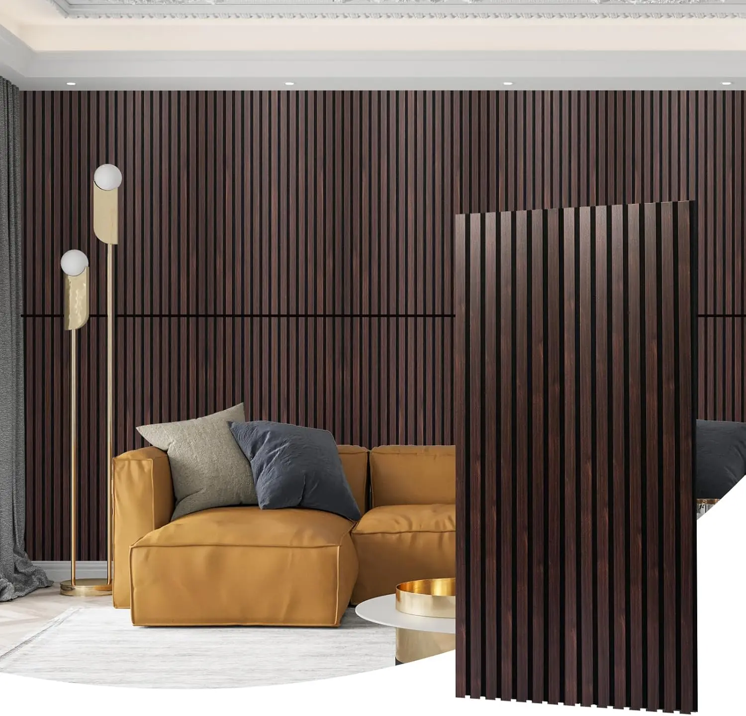 Wood Slat Wall Panel 48x24 inch Acoustic Panels for Noise Reduction, 2 Pack Walnut Wall Decor
Wood Slat Wall Panel 48x24 inch Acoustic Panels for Noise Reduction, 2 Pack Walnut Wall Decor