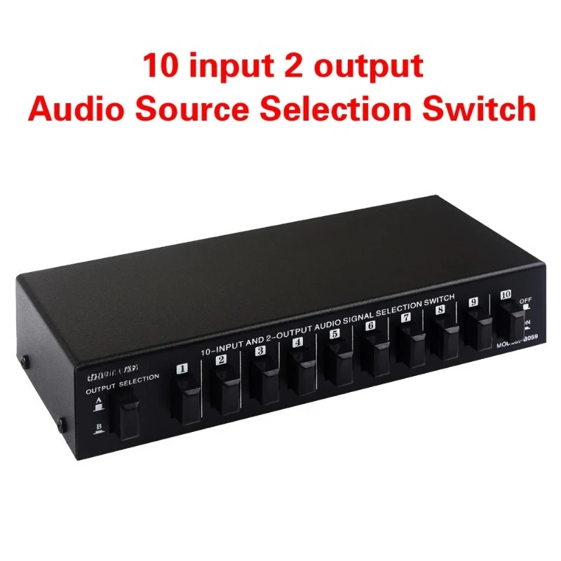 2025 new 10-in 2 or 2-in 10-out audio signal selection switcher\audio switcher\speaker switcher\two-way switch RCA interface
2025 new 10-in 2 or 2-in 10-out audio signal selection switcher\audio switcher\speaker switcher\two-way switch RCA interface