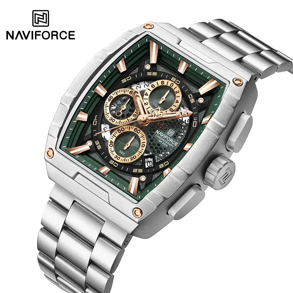 NAVIFORCE кварцевые часы для мужчин, модные водонепроницаемые светящиеся наручные часы с хронографом, автоматическая дата, часы с ремешком из нержавеющей стали, подарок
NAVIFORCE кварцевые часы для мужчин, модные водонепроницаемые светящиеся наручные часы с хронографом, автоматическая дата, часы с ремешком из нержавеющей стали, подарок