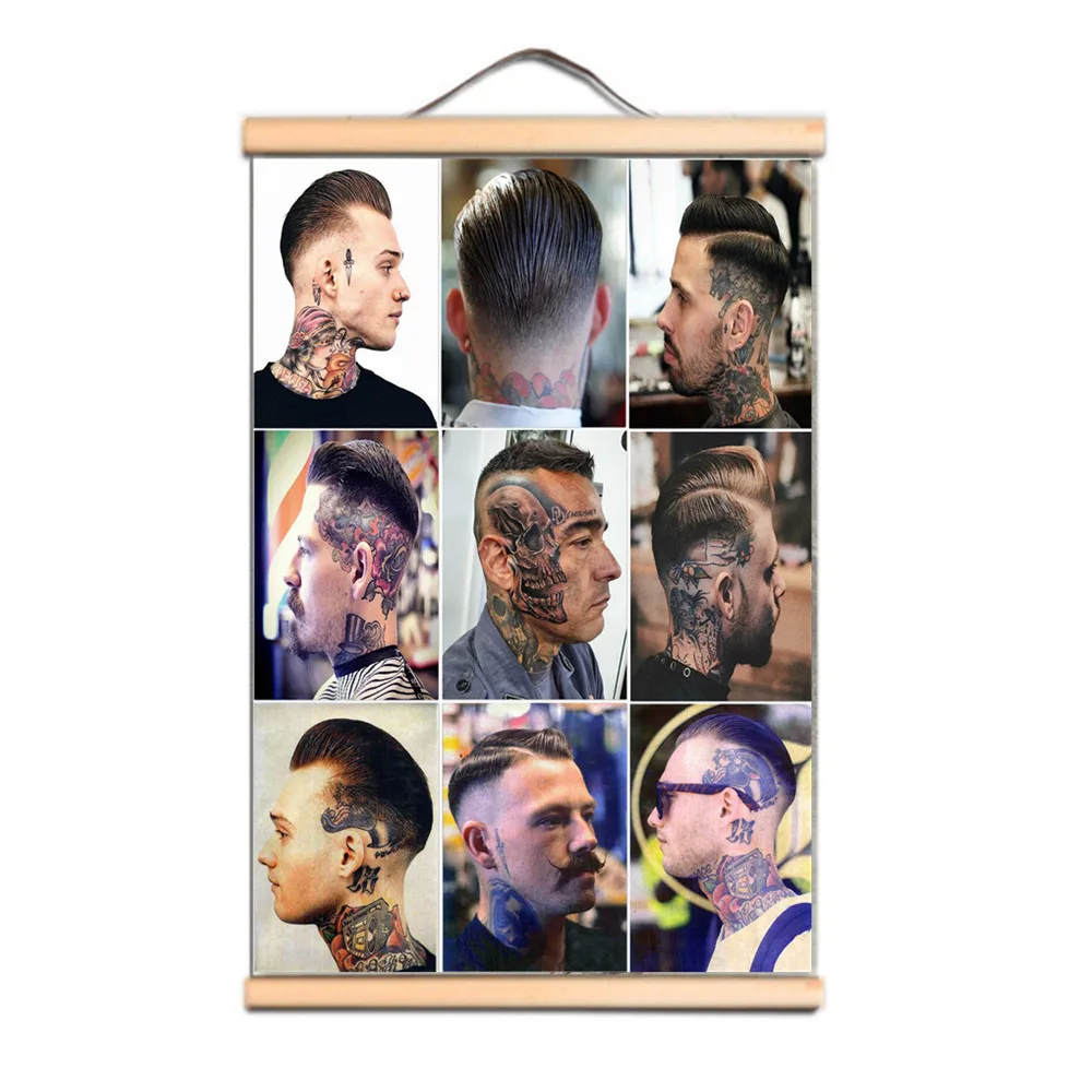 Upgrade Your Barber Shop Decor - Vintage Barbershop Decor Canvas Scroll Painting with Men's full face tattoo Hairstyles Poster
Upgrade Your Barber Shop Decor - Vintage Barbershop Decor Canvas Scroll Painting with Men's full face tattoo Hairstyles Poster
