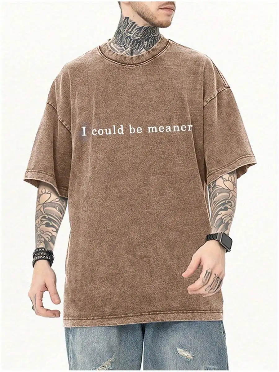 Mens Casual Round Neck Short Sleeve Printed Tee I Could Be Meaner
Mens Casual Round Neck Short Sleeve Printed Tee I Could Be Meaner