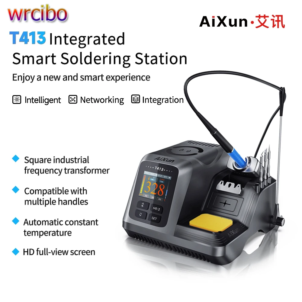Интеллектуальная паяльная станция Aixun T413, совместимая с ручкой T245/T225/встроенной системой контроля температуры для сварки печатных плат
Интеллектуальная паяльная станция Aixun T413, совместимая с ручкой T245/T225/встроенной системой контроля температуры для сварки печатных плат
