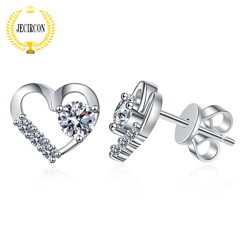 JECIRCON 925 Sterling Silver Stud Earrings for Women Simple Lover Heart D Color 0.3 Carat Moissanite Wedding Party Ear Jewelry
JECIRCON 925 Sterling Silver Stud Earrings for Women Simple Lover Heart D Color 0.3 Carat Moissanite Wedding Party Ear Jewelry