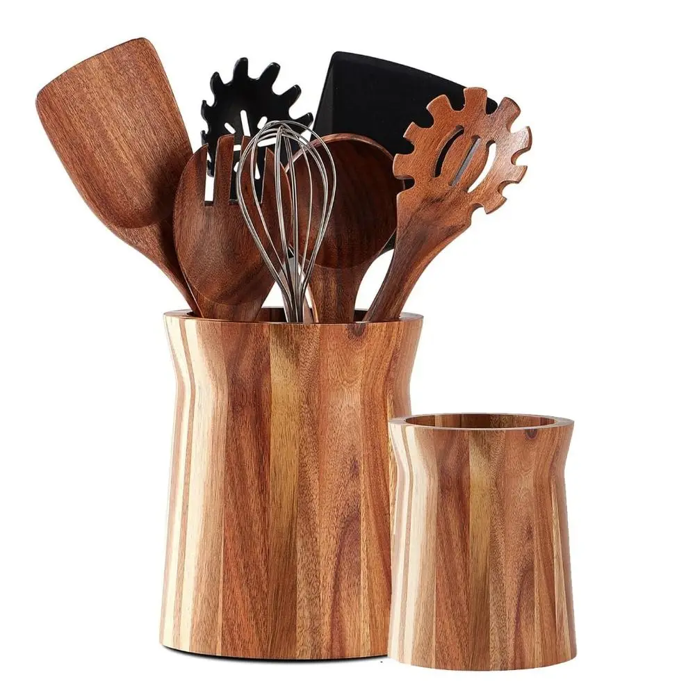 360° Rotating Kitchen Utensil Holder Wooden Acacia Wood Cutlery Holder Farmhouse Style Large Capacity Utensil Storage Box
360° Rotating Kitchen Utensil Holder Wooden Acacia Wood Cutlery Holder Farmhouse Style Large Capacity Utensil Storage Box