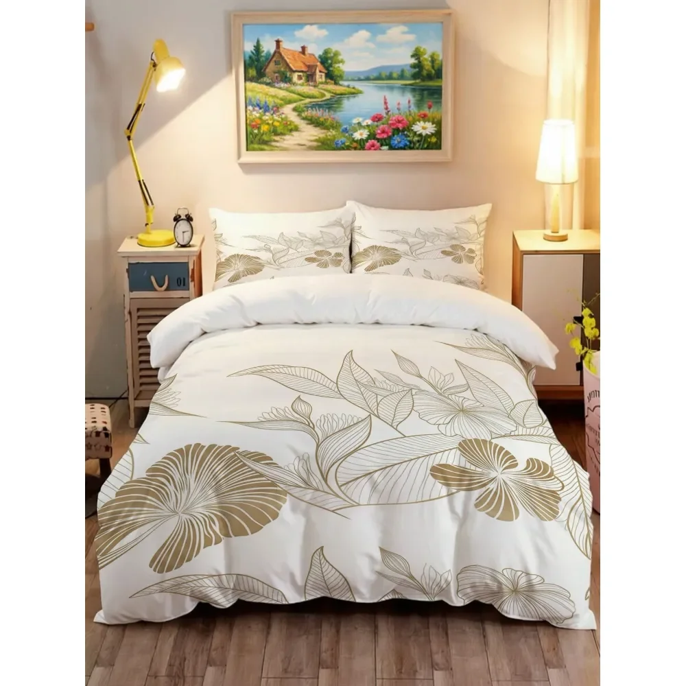 Elegant Floral Print Duvet Cover Set 1 Duvet Cover 2 Pillowcase, Without Core, White Soft Comfortable Duvet Cover, For Bedroom,
Elegant Floral Print Duvet Cover Set 1 Duvet Cover 2 Pillowcase, Without Core, White Soft Comfortable Duvet Cover, For Bedroom,