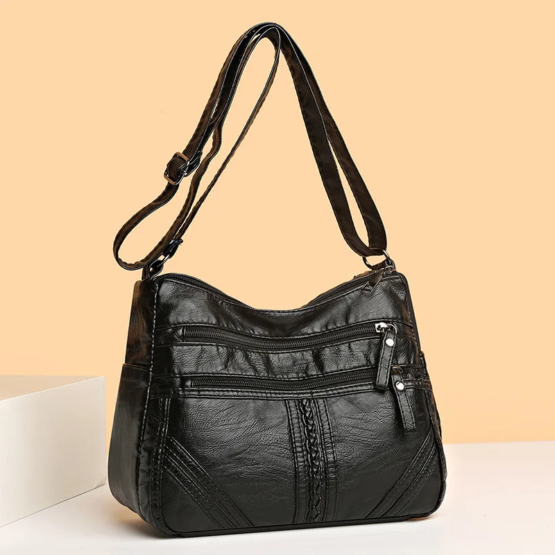 Women Casual Shoulder Bag Leather Messenger Bags Diagonal Package Solid Color Washed Crossbody Multi-layer Large Capacity
Women Casual Shoulder Bag Leather Messenger Bags Diagonal Package Solid Color Washed Crossbody Multi-layer Large Capacity