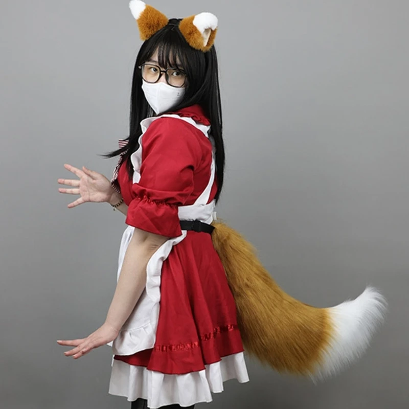 Furry Tail Cats Clip Ears Sets Faux Fur Tail Cosplays Ears Tail Kit Adjustable Waist Buckle Tail Drop Shipping
Furry Tail Cats Clip Ears Sets Faux Fur Tail Cosplays Ears Tail Kit Adjustable Waist Buckle Tail Drop Shipping