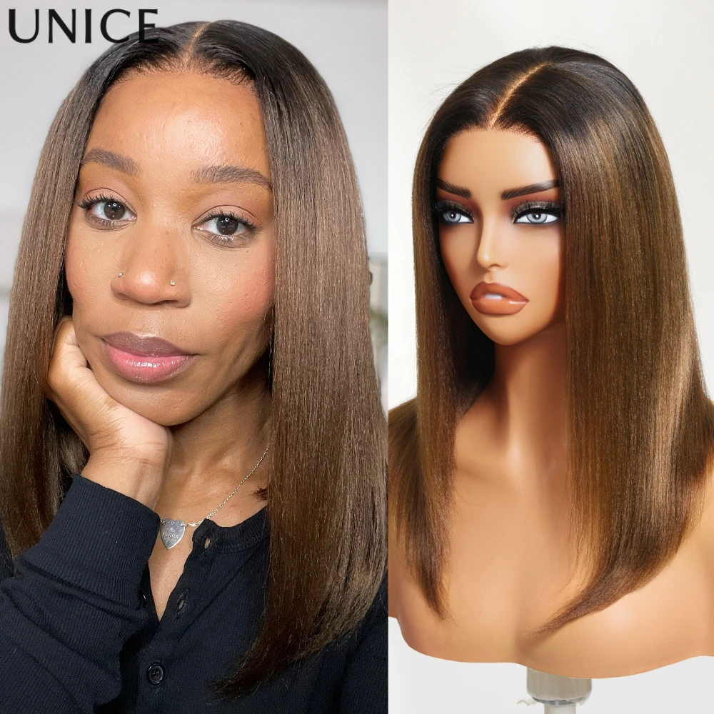 Unice Hair 7x5 Bye-Bye Knots Chestnut Brown Ombre Yaki Straight Bob Wig Human Hair Pre Cut Pre Bleached Glueless Wig
Unice Hair 7x5 Bye-Bye Knots Chestnut Brown Ombre Yaki Straight Bob Wig Human Hair Pre Cut Pre Bleached Glueless Wig