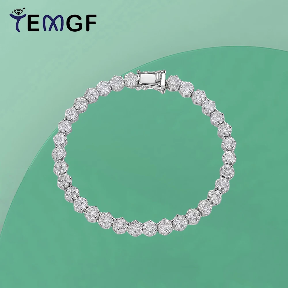TEMGF Full 1.5mm Zircon Bracelet 6 Prong S925 Silver Chain for Women Elegant Fashion Sparkling Fine Jewelry Birthday Love Gifts
TEMGF Full 1.5mm Zircon Bracelet 6 Prong S925 Silver Chain for Women Elegant Fashion Sparkling Fine Jewelry Birthday Love Gifts