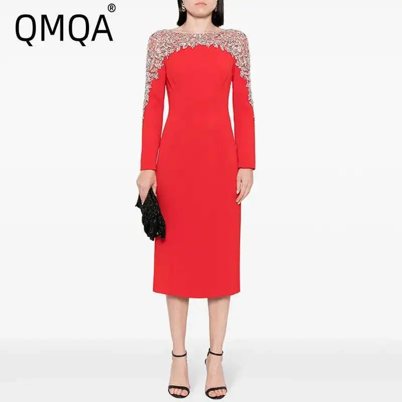 QMQA Fashion Women's Elegant Dress Spliced Mesh Bead Diamond High Waist Medium Long Formal Dresses 2025 New Clothing QM369
QMQA Fashion Women's Elegant Dress Spliced Mesh Bead Diamond High Waist Medium Long Formal Dresses 2025 New Clothing QM369