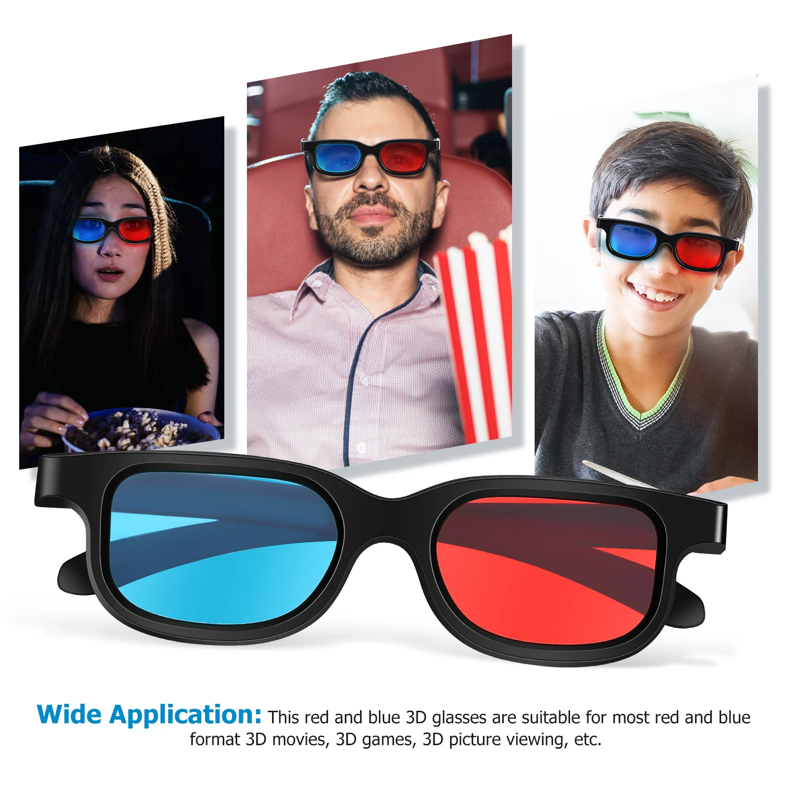 10 Pcs Viewing Glasses Red-Blue Lens 3D Glasses Compatible with Ordinary Computer Monitors TVs Theater Screens
10 Pcs Viewing Glasses Red-Blue Lens 3D Glasses Compatible with Ordinary Computer Monitors TVs Theater Screens