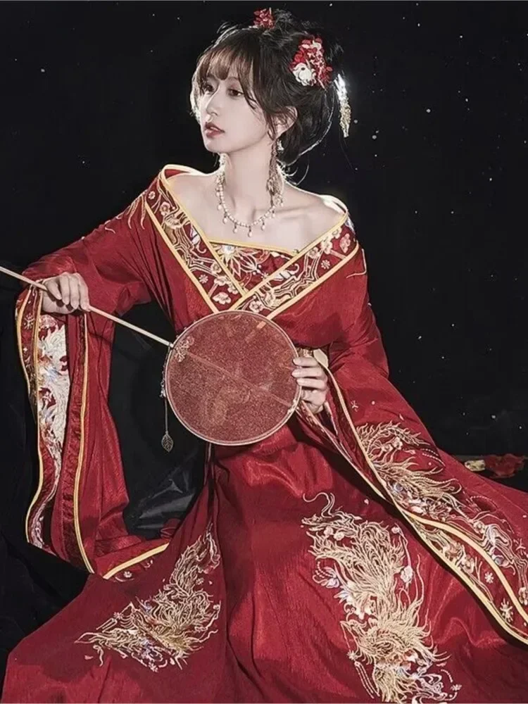 Hanfu Dress Women Ancient Chinese Traditional Wedding Bride Embroidery Red Hanfu Dress Halloween Cosplay Costume Dance Skirt New
Hanfu Dress Women Ancient Chinese Traditional Wedding Bride Embroidery Red Hanfu Dress Halloween Cosplay Costume Dance Skirt New