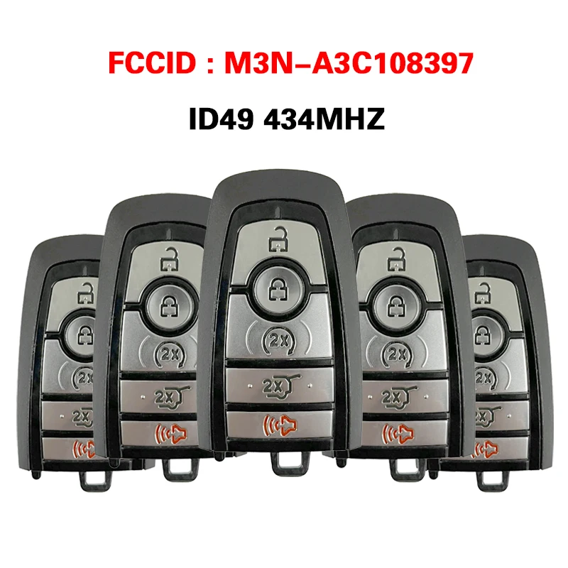 Автомобиль без ключа M3N-A3C 108397 Брелок 434 МГц для Ford Everest 2023-2024 Raptor Mustang Explorer Smart Key ID49 P/N 164-R8347
Автомобиль без ключа M3N-A3C 108397 Брелок 434 МГц для Ford Everest 2023-2024 Raptor Mustang Explorer Smart Key ID49 P/N 164-R8347