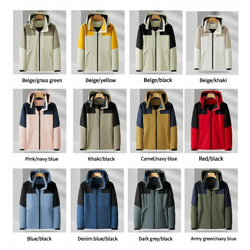 Thin breathable and waterproof mountaineering suit couple's windbreaker jacket color-blocking outdoor work travel clothes
Thin breathable and waterproof mountaineering suit couple's windbreaker jacket color-blocking outdoor work travel clothes
