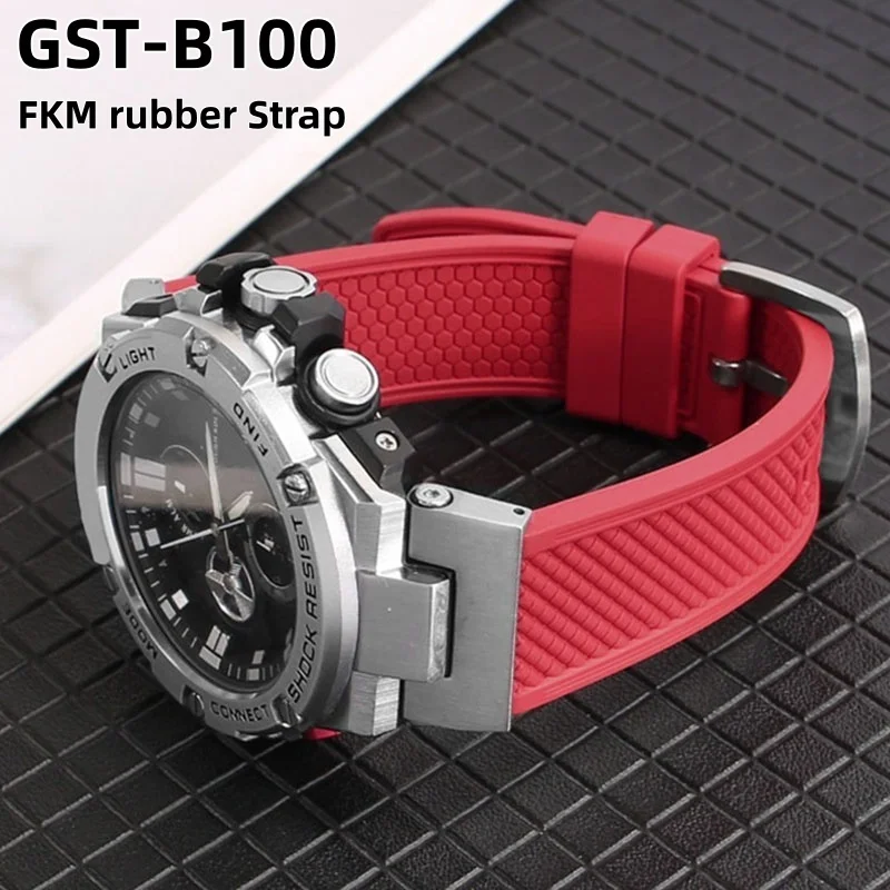 FKM Rubber Strap for Casio GST-B100 GST-W300/400G/H130 GST-S300/410/210/W110/W100/S110/S100 Waterproof Watch Band Strap Bracelet
FKM Rubber Strap for Casio GST-B100 GST-W300/400G/H130 GST-S300/410/210/W110/W100/S110/S100 Waterproof Watch Band Strap Bracelet