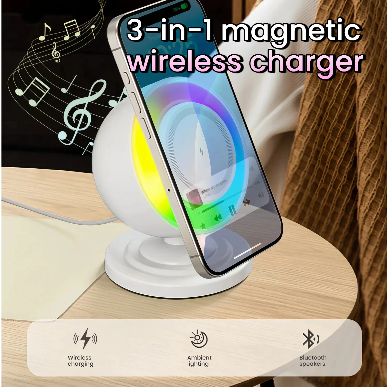 Рождественская тематическая подставка для телефона «три в одном» с беспроводной зарядкой и светодиодным ночником Портативная и магнитная конструкция для мобильных устройств
Рождественская тематическая подставка для телефона «три в одном» с беспроводной зарядкой и светодиодным ночником Портативная и магнитная конструкция для мобильных устройств