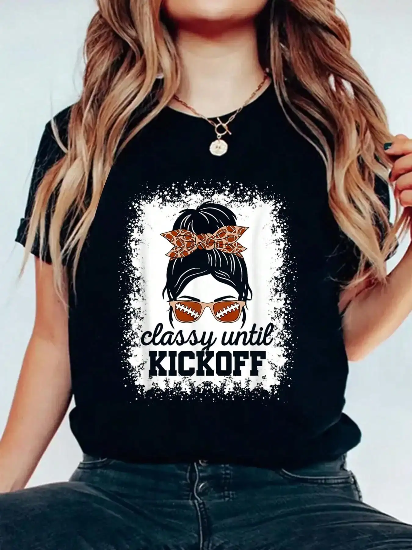 Classy Until Kickoff American Football Game Day Wo Casual Printed 100% Cotton Women T Shirt, Summer Tshirts Short Sleeve Tee Wo
Classy Until Kickoff American Football Game Day Wo Casual Printed 100% Cotton Women T Shirt, Summer Tshirts Short Sleeve Tee Wo