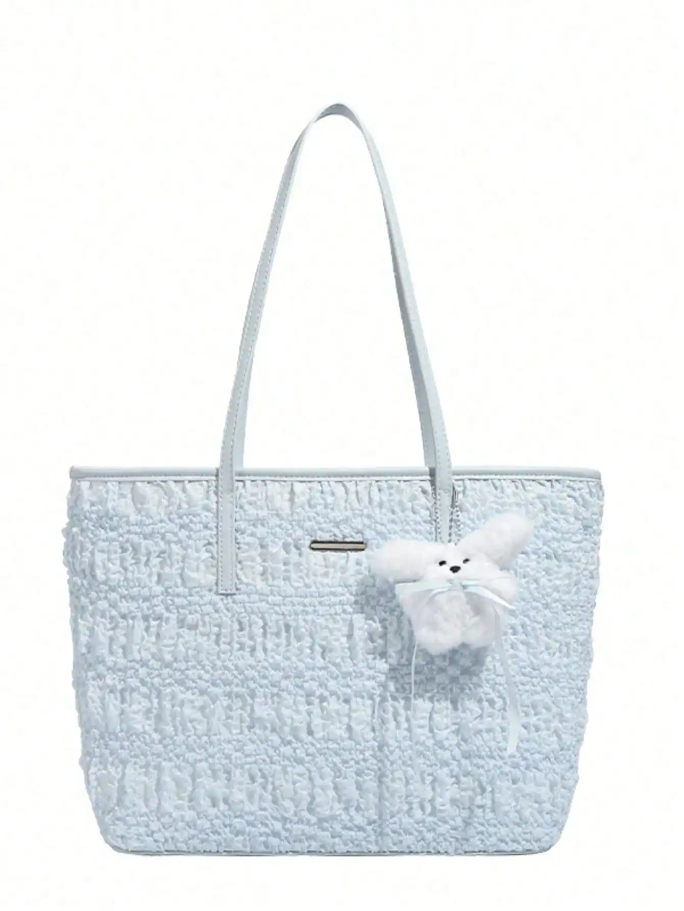 1PC Women's Light Blue Large-Capacity Polyester Tote Bag - Featuring Textured Detail & Cute White Bunny Charm, Designed In Sweet
1PC Women's Light Blue Large-Capacity Polyester Tote Bag - Featuring Textured Detail & Cute White Bunny Charm, Designed In Sweet