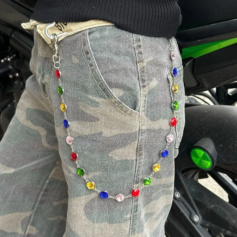 New Colorful Punk Hip-hop Style Crystal Pants Chain, Unisex, Multi-colored Rhinestone Waist Chain, Jeans Accessory Bag Chains
New Colorful Punk Hip-hop Style Crystal Pants Chain, Unisex, Multi-colored Rhinestone Waist Chain, Jeans Accessory Bag Chains
