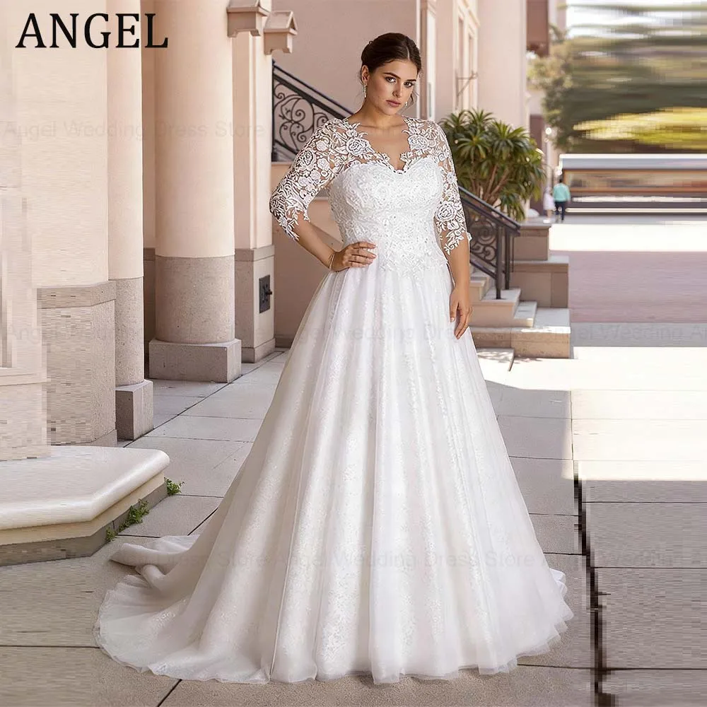 ANGEL Свадебные платья больших размеров по индивидуальному заказу для невесты 2026 Романтические длинные свадебные платья принцессы на шнуровке с v-образным вырезом Vestidos De Novia
ANGEL Свадебные платья больших размеров по индивидуальному заказу для невесты 2026 Романтические длинные свадебные платья принцессы на шнуровке с v-образным вырезом Vestidos De Novia