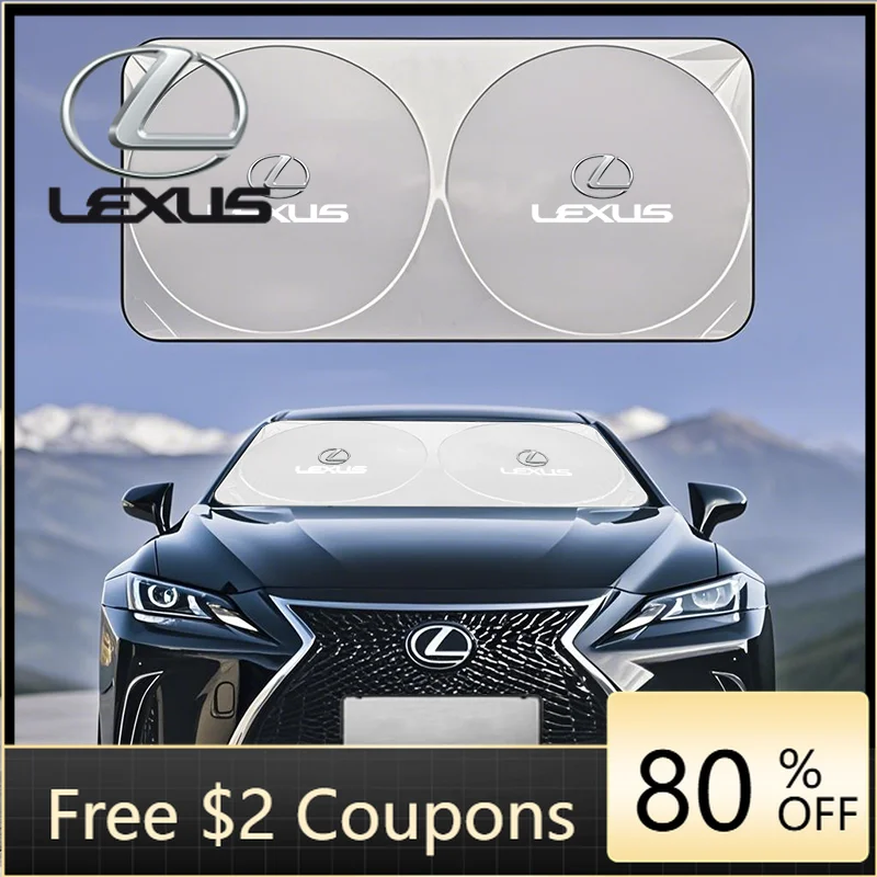 Emblems Car Windshield Sun Shade Visor UV Protection Shield For Lexus F SPORT ES RX NX LS UX LM LX GX LC RZ IS CT GS RC HS SC TX