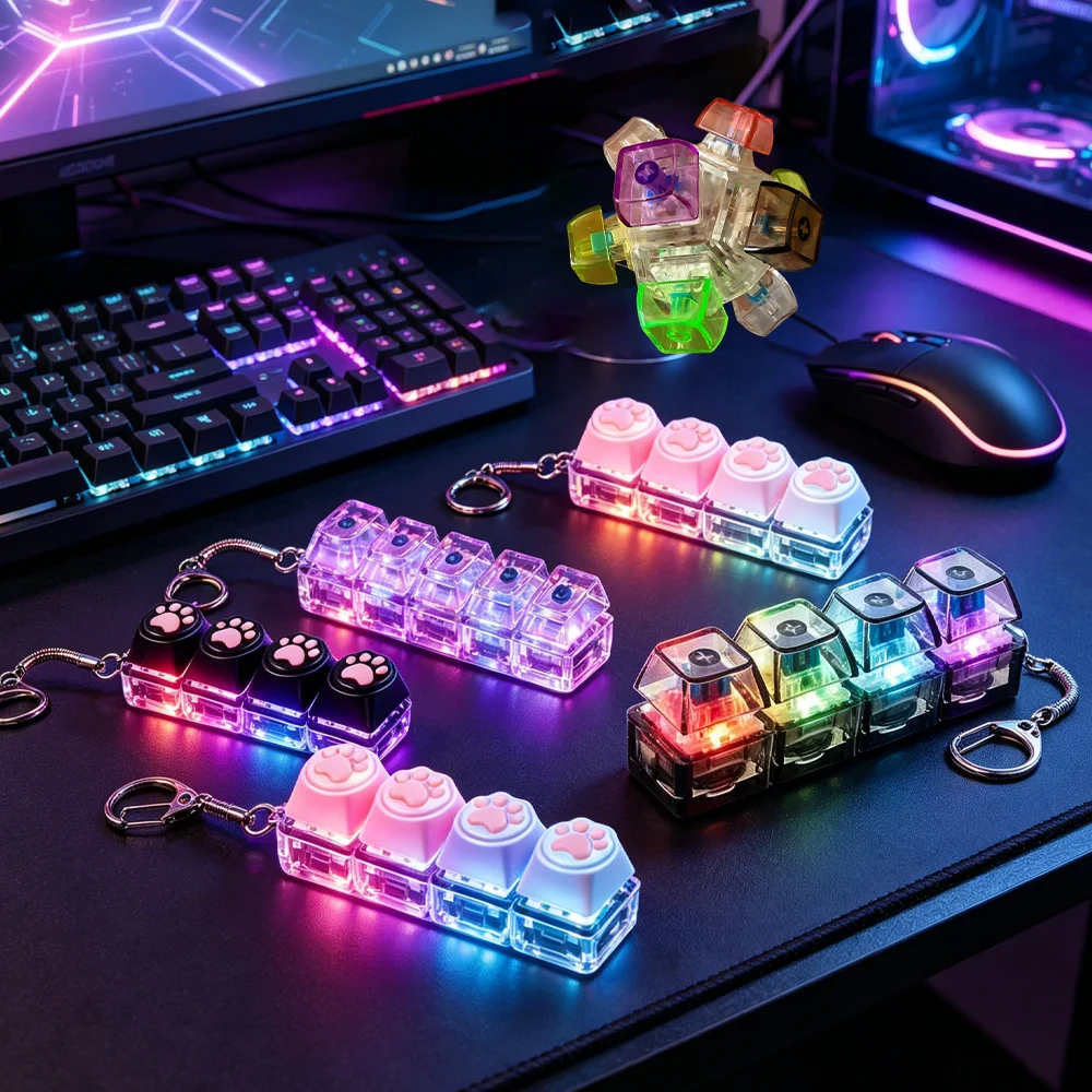 Hot LED Keyboard Keychain Fidget Blind Box Toy - Clickable Buttons Stress Relief, Portable Desk Accessory Office Decor Gift
Hot LED Keyboard Keychain Fidget Blind Box Toy - Clickable Buttons Stress Relief, Portable Desk Accessory Office Decor Gift