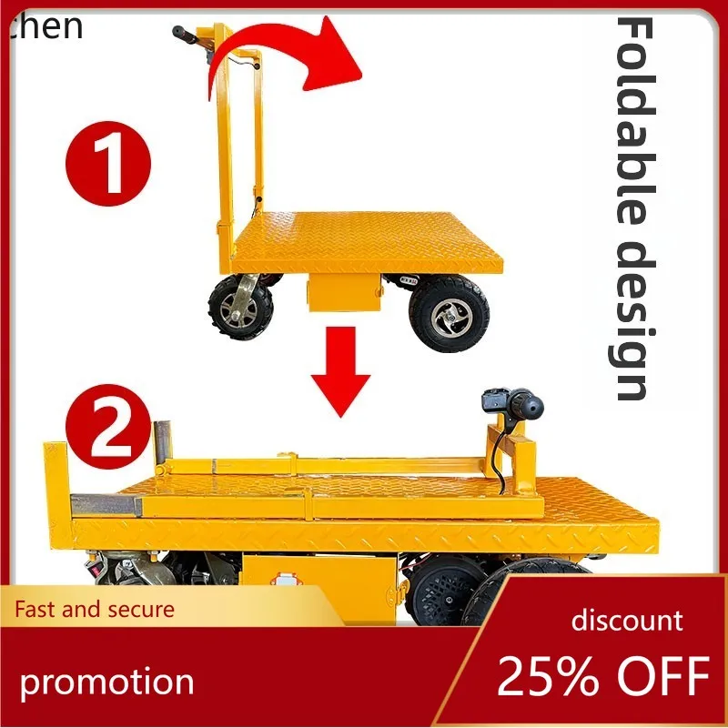CZ Foldable Electric Flatbed Cart for Pulling Tiles, Small Push Cart for Elevator, Construction Site Goods Transport
CZ Foldable Electric Flatbed Cart for Pulling Tiles, Small Push Cart for Elevator, Construction Site Goods Transport