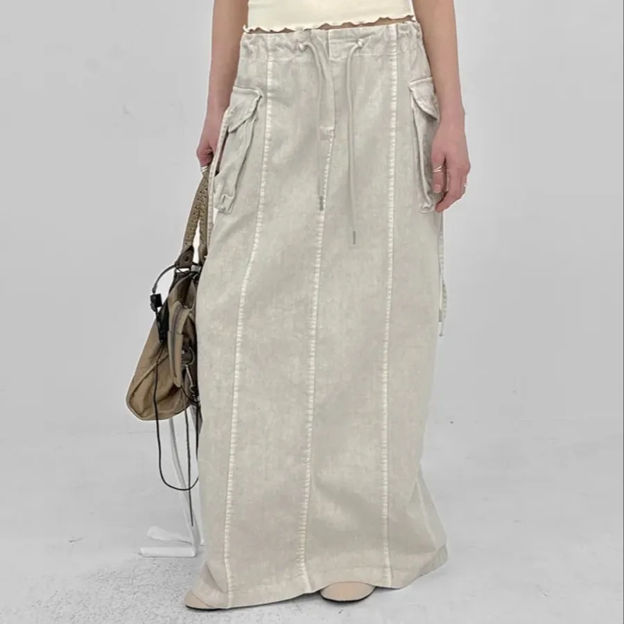 Summer 2026 Chic Korean Style Street Fashion Side Pocket Belted Back Split Straight Loose Denim Long Skirt Women's Casual mid...
Summer 2026 Chic Korean Style Street Fashion Side Pocket Belted Back Split Straight Loose Denim Long Skirt Women's Casual mid...