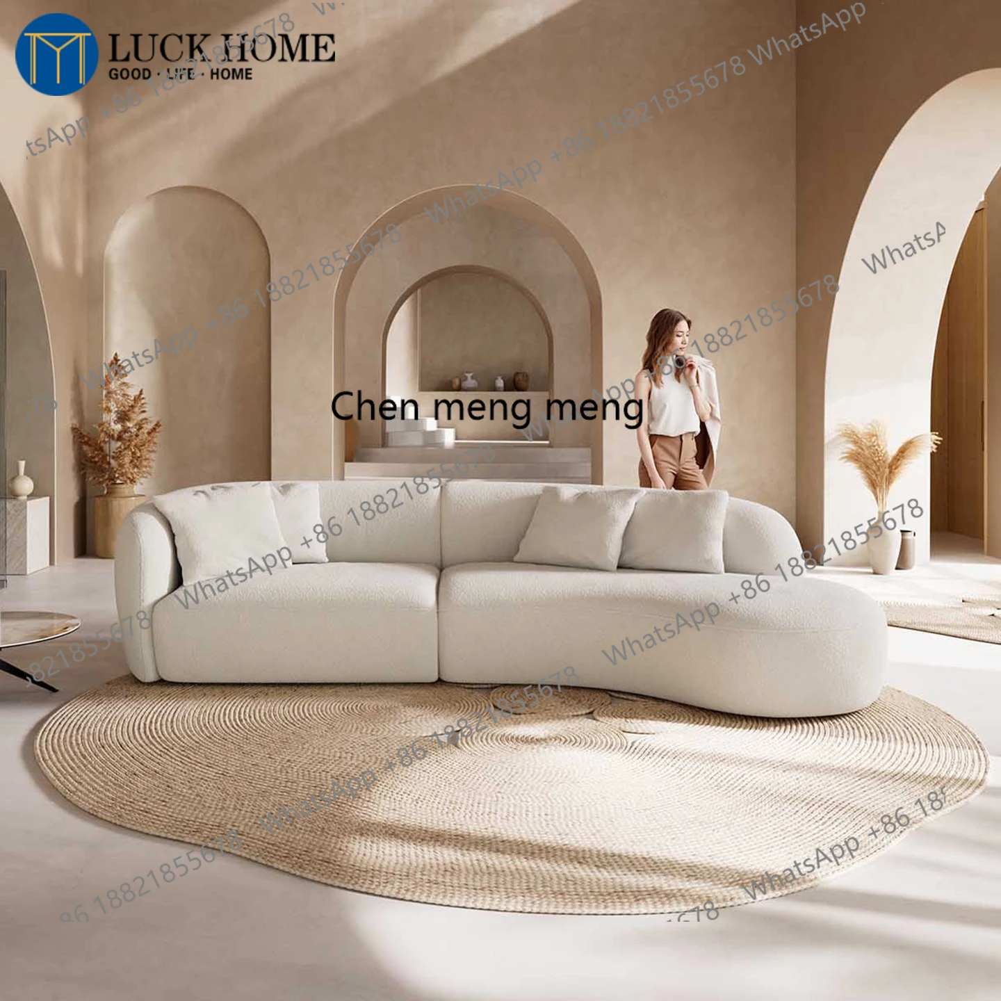 Cream wind curved sofa beauty salon hotel lobby lounge area creative special-shaped sofa
Cream wind curved sofa beauty salon hotel lobby lounge area creative special-shaped sofa