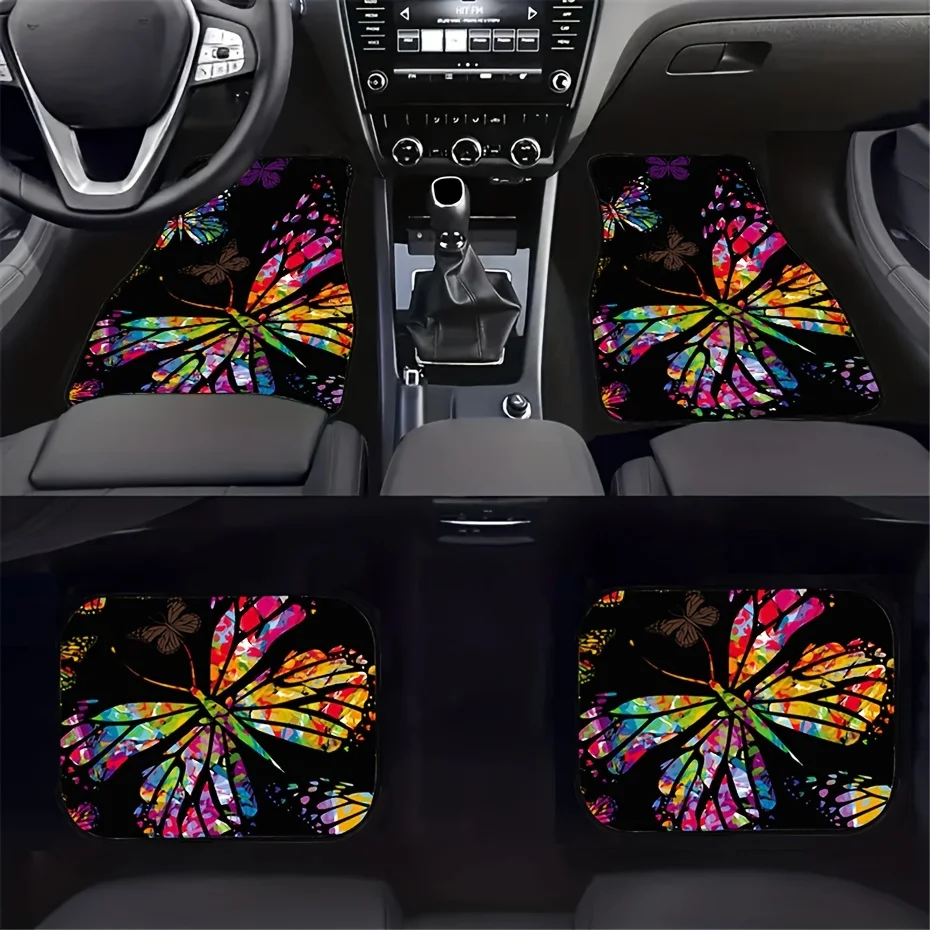2pcs/4pcs Universal Colorful Butterfly Printed Waterproof Car Front And Rear Seats Floor Mats, Car Decoration Accessories
2pcs/4pcs Universal Colorful Butterfly Printed Waterproof Car Front And Rear Seats Floor Mats, Car Decoration Accessories