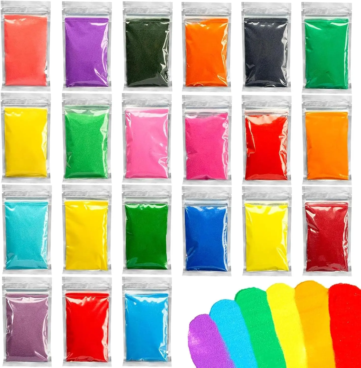 21 PCS Colored Sand for Crafts, Sand Art Kits for Kids DIY, Home Wedding Decor
21 PCS Colored Sand for Crafts, Sand Art Kits for Kids DIY, Home Wedding Decor