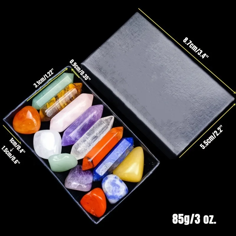 Rainbow Crystal Gift Set: Natural Irregular Tumbled Stones in Decorative Box, Home Decor & Healing Stone Collection
Rainbow Crystal Gift Set: Natural Irregular Tumbled Stones in Decorative Box, Home Decor & Healing Stone Collection