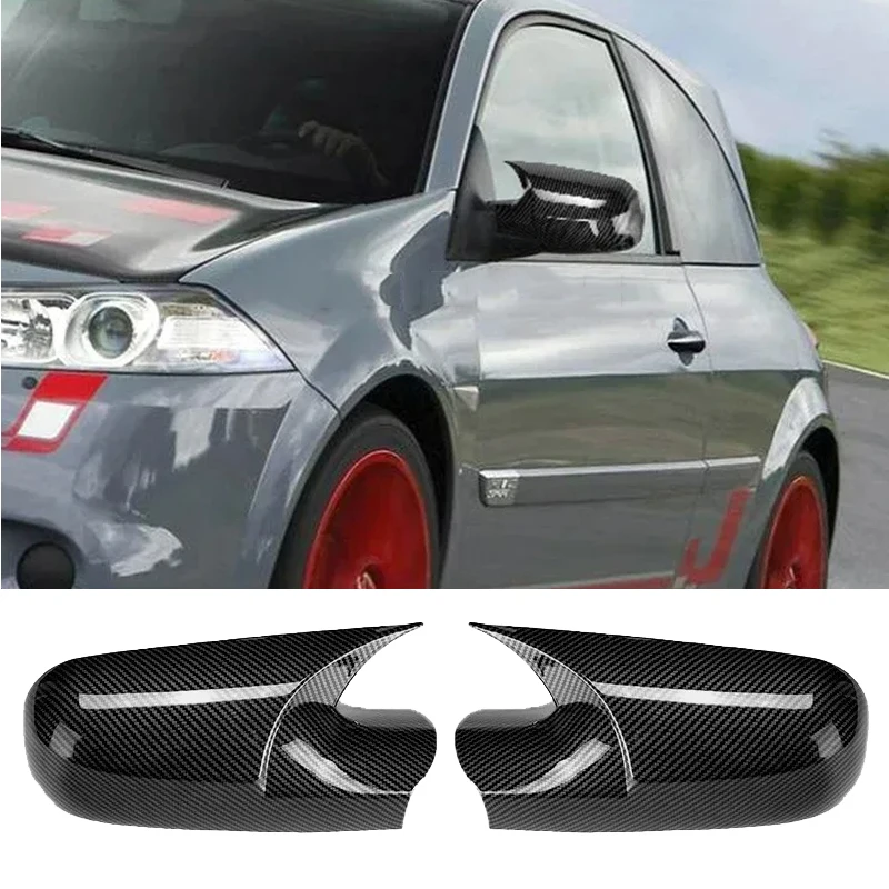 2 шт. для Renault Megane 2 MK2 2002-2009, крышки боковых зеркал из углеродного волокна, АБС-пластик, внешние аксессуары для автомобиля 
2 шт. для Renault Megane 2 MK2 2002-2009, крышки боковых зеркал из углеродного волокна, АБС-пластик, внешние аксессуары для автомобиля