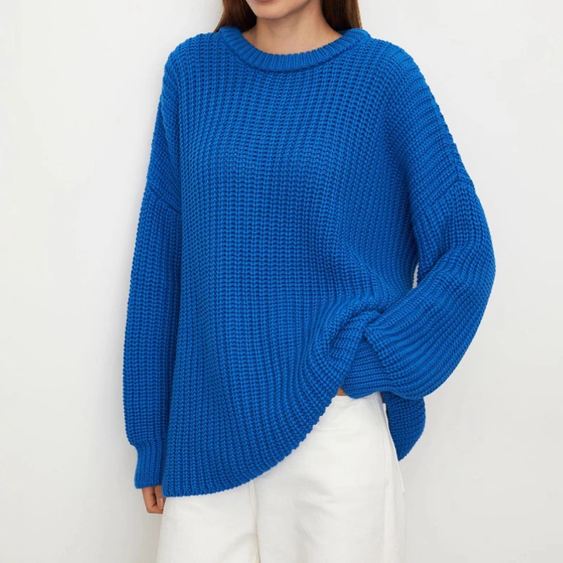 Crew Neck Pullover Sweater Fall/Winter 2025 New Lantern Sleeve Cutout Knit Loose Casual Sweater
Crew Neck Pullover Sweater Fall/Winter 2025 New Lantern Sleeve Cutout Knit Loose Casual Sweater