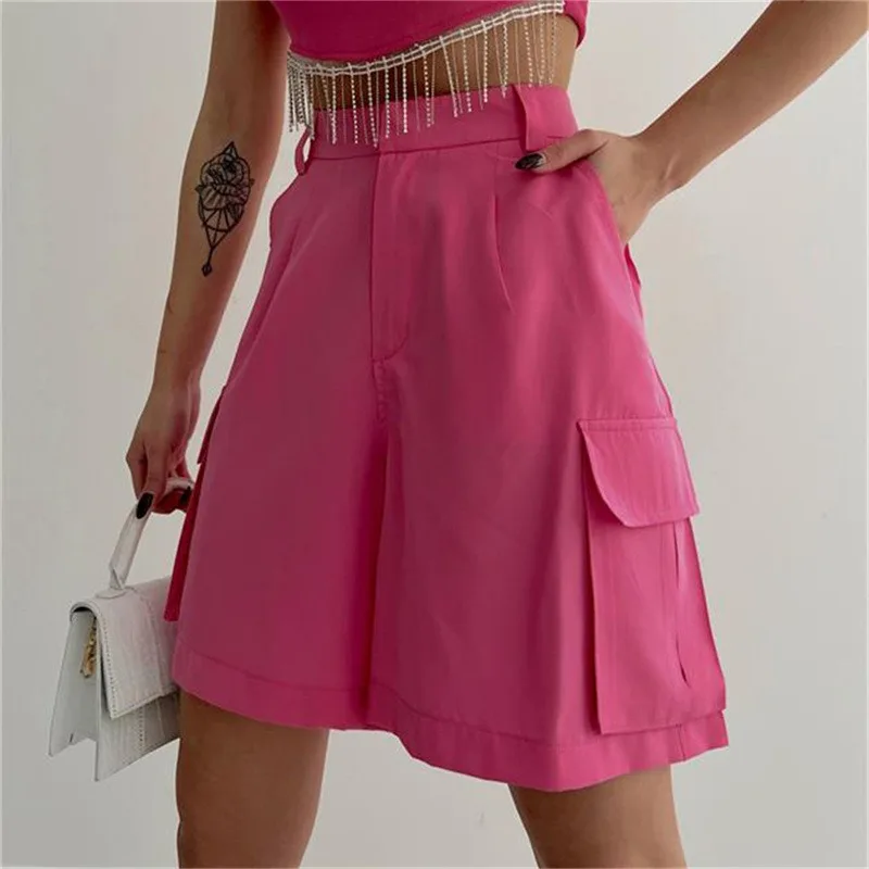 New Suit Shorts Women Summer Shorts Pink Solid Straight Loose Casual A-Line Pants Korean Office Lady Pockets Cargo Short Trouser
New Suit Shorts Women Summer Shorts Pink Solid Straight Loose Casual A-Line Pants Korean Office Lady Pockets Cargo Short Trouser