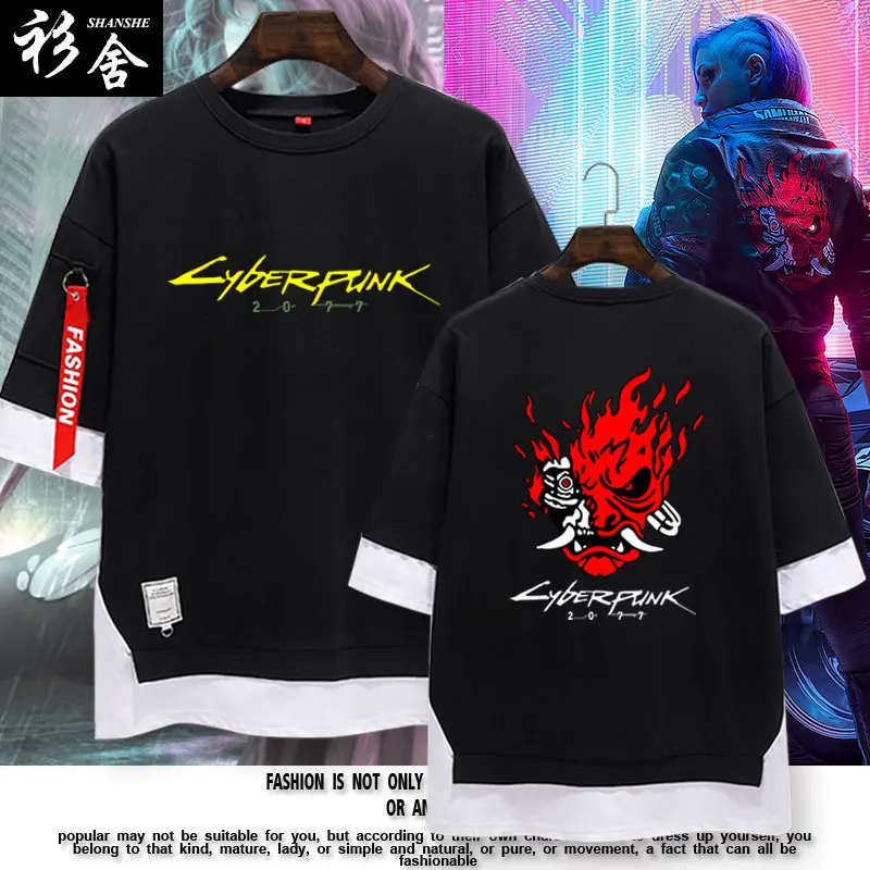 2077 Game Themed Loose ort Sve T-irt Men's Five-Quarter Sve f-Tee Knitted Cotton round Ne T-irt
2077 Game Themed Loose ort Sve T-irt Men's Five-Quarter Sve f-Tee Knitted Cotton round Ne T-irt