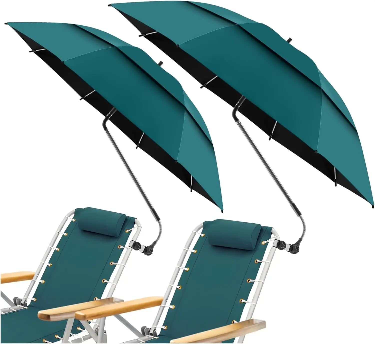 2 Pack 48.6" Double Canopy Beach Umbrella with Clamp, UPF50+ Beach Chair Umbrella with clip, 360°Adjustable Portable Outdoor
2 Pack 48.6" Double Canopy Beach Umbrella with Clamp, UPF50+ Beach Chair Umbrella with clip, 360°Adjustable Portable Outdoor