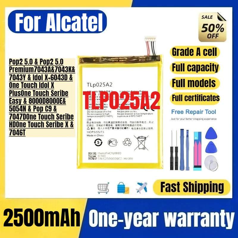 Аккумулятор TLP025A2 для телефонов Alcatel Pop2 5.0/7043/Idol X+6043D/One Touch Idol X Plus/One Touch Seribe Easy/8000D/8000E/5054N
Аккумулятор TLP025A2 для телефонов Alcatel Pop2 5.0/7043/Idol X+6043D/One Touch Idol X Plus/One Touch Seribe Easy/8000D/8000E/5054N