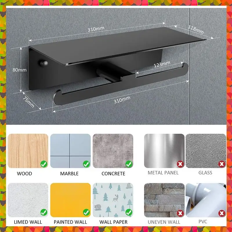 Promotion! Toilet Roll Holder-Wall Mounted Toilet Roll Holders With Double Rolls For All Kinds Of Toilet Paper, Shelf
Promotion! Toilet Roll Holder-Wall Mounted Toilet Roll Holders With Double Rolls For All Kinds Of Toilet Paper, Shelf