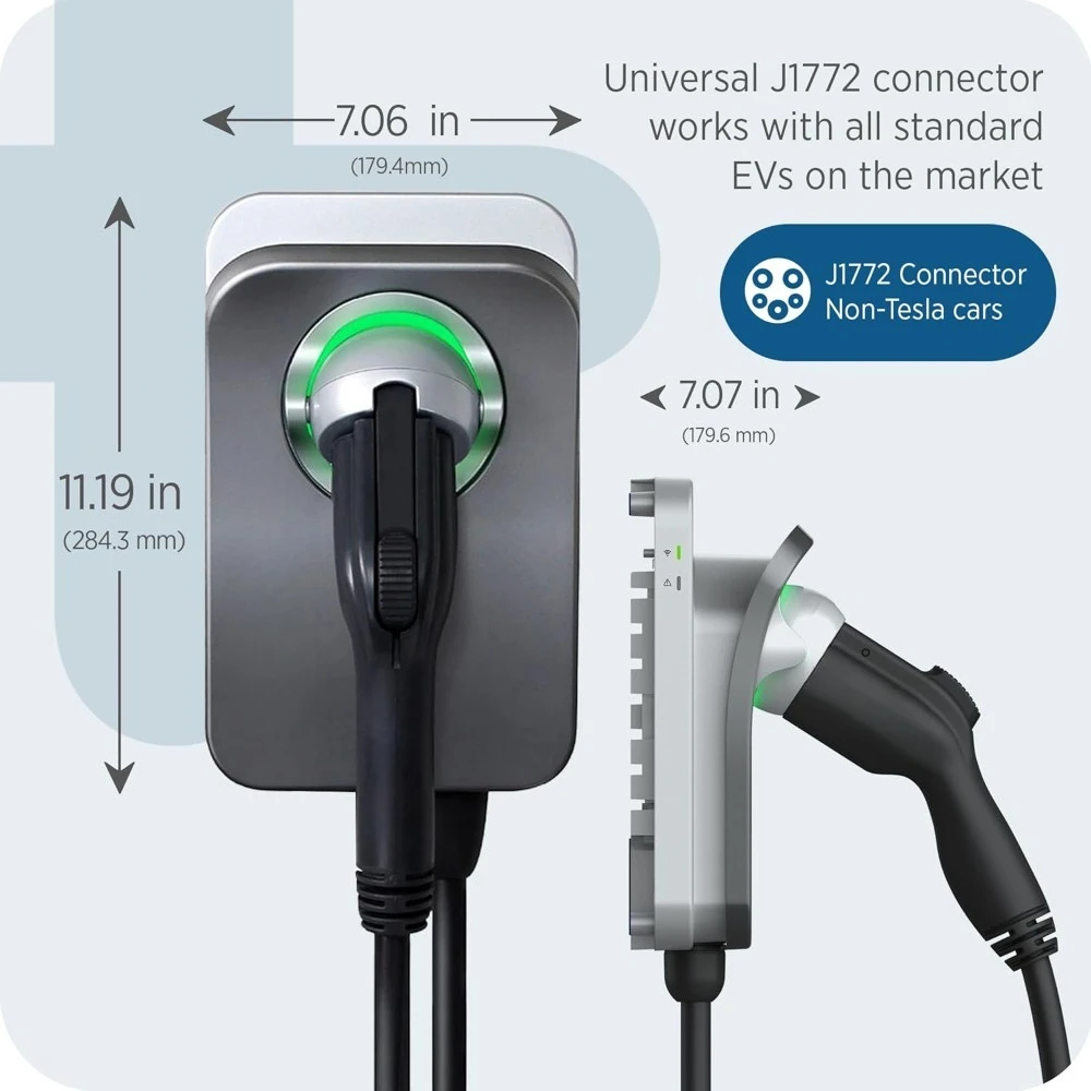 Зарядная станция для электромобилей Level 2 EV Charger J1772: быстрая, умная, для дома, с проводным подключением
Зарядная станция для электромобилей Level 2 EV Charger J1772: быстрая, умная, для дома, с проводным подключением